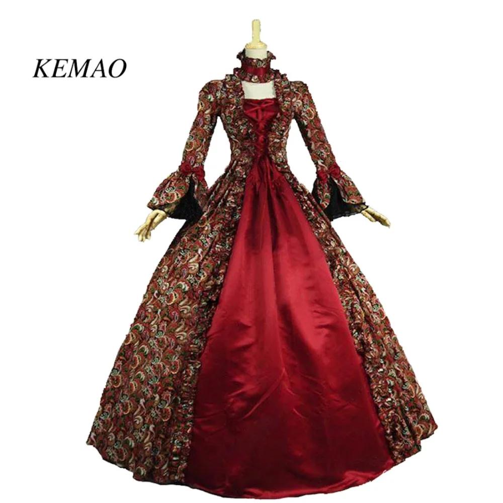 KEMAO-여성용 빅토리아 로코코 드레스, 르네상스 볼 가운, 처녀 의상, 18 세기